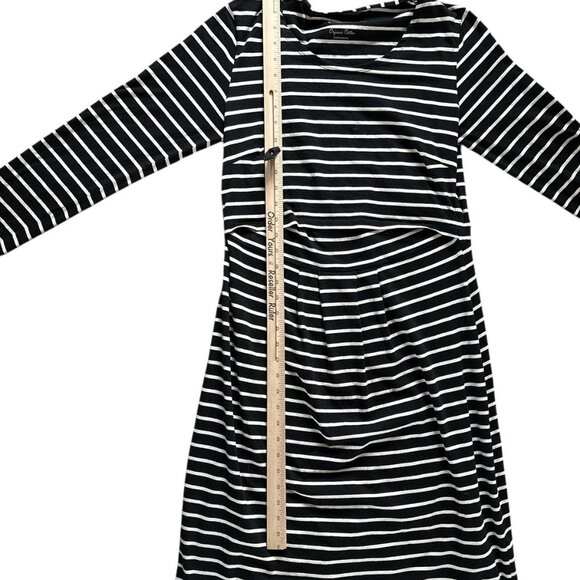Boob Dress Womens Large Black White Stripe Nursing Maternity Organic Cotton - Picture 9 of 9